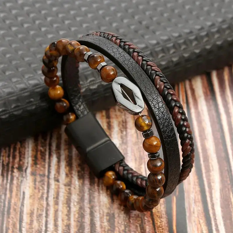 The Guardian Cross Bracelet — Tiger Eye Edition