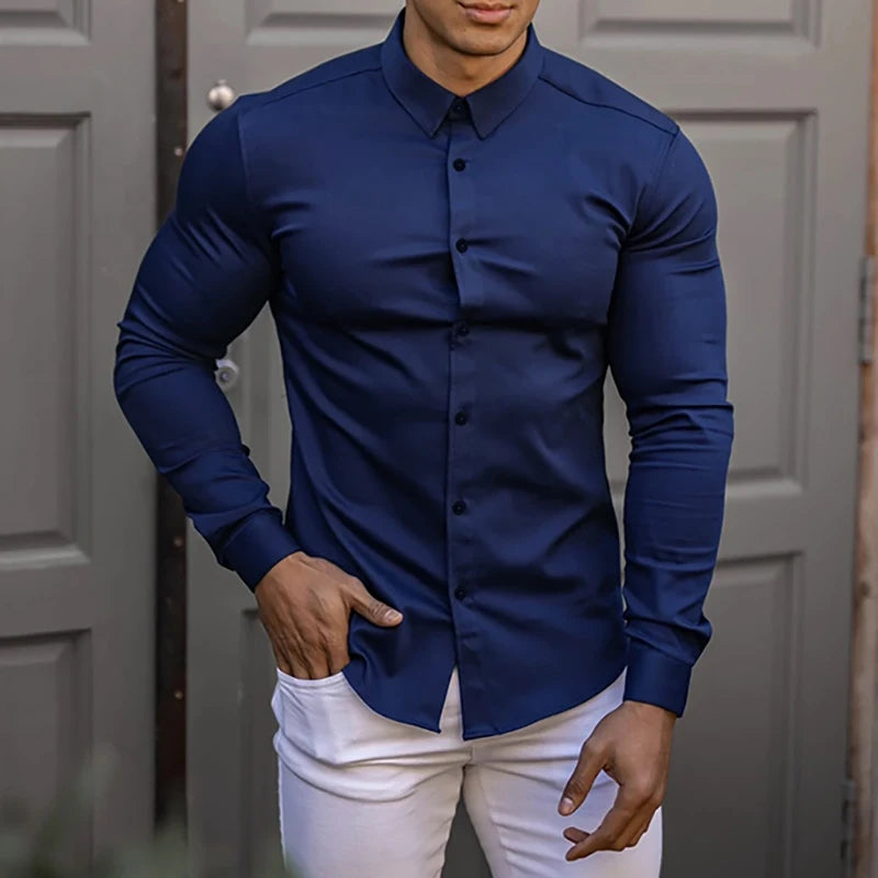 The S-Stretch Elite Long Sleeve Shirt - The S-Stretch Elite Long Sleeve Shirt Alex Shogun Men's Clothes