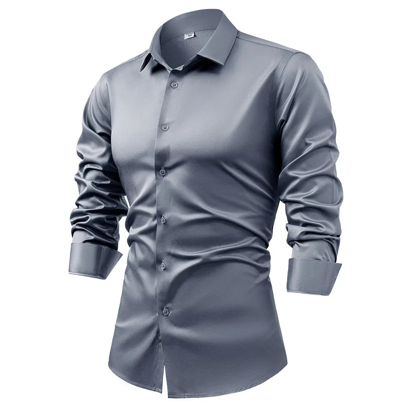 Royal Satin Shirt - Men's Satin Dress Shirt | Silk Feel Elegant | Alex Shogun Alex Shogun Men's Clothes