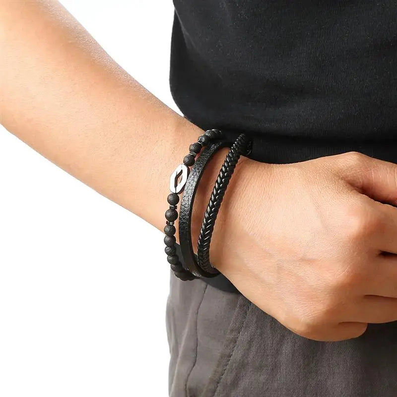 The Guardian Cross Bracelet — Tiger Eye Edition - Men's Leather Cross Bracelet | Tiger Eye Jewelry | Alex Shogun Alex Shogun Men's Clothes