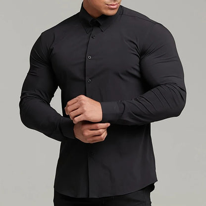 The S-Stretch Elite Long Sleeve Shirt - The S-Stretch Elite Long Sleeve Shirt Alex Shogun Men's Clothes