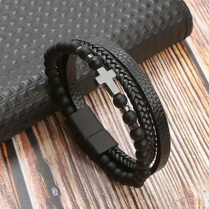 The Guardian Cross Bracelet — Tiger Eye Edition
