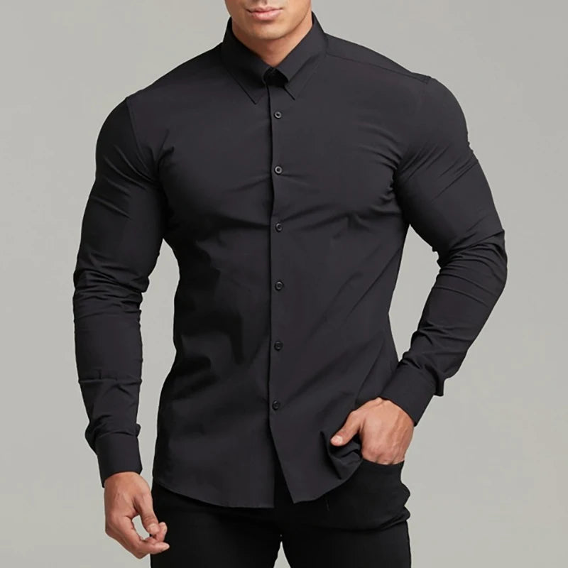 The S-Stretch Elite Long Sleeve Shirt - The S-Stretch Elite Long Sleeve Shirt Alex Shogun Men's Clothes