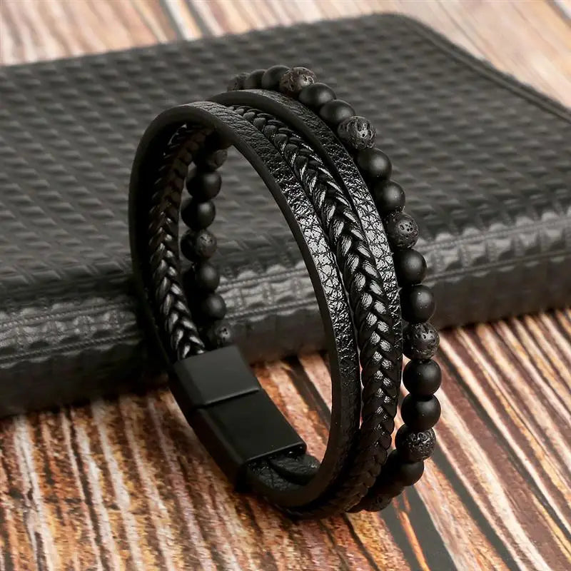 The Guardian Cross Bracelet — Tiger Eye Edition - Men's Leather Cross Bracelet | Tiger Eye Jewelry | Alex Shogun Alex Shogun Men's Clothes