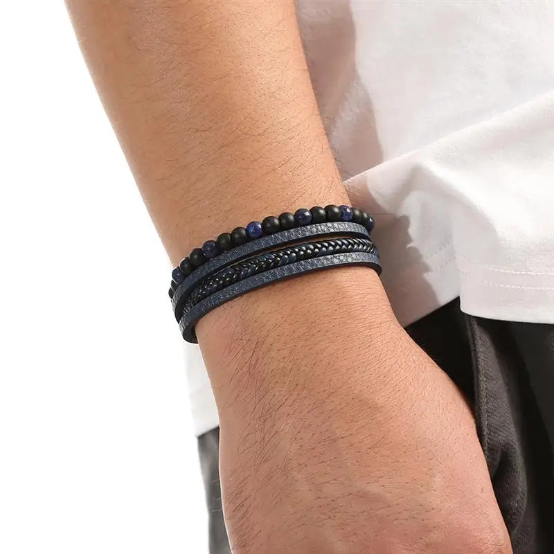 The Guardian Cross Bracelet — Tiger Eye Edition - Men's Leather Cross Bracelet | Tiger Eye Jewelry | Alex Shogun Alex Shogun Men's Clothes