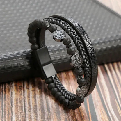 The Guardian Cross Bracelet — Tiger Eye Edition - Men's Leather Cross Bracelet | Tiger Eye Jewelry | Alex Shogun Alex Shogun Men's Clothes