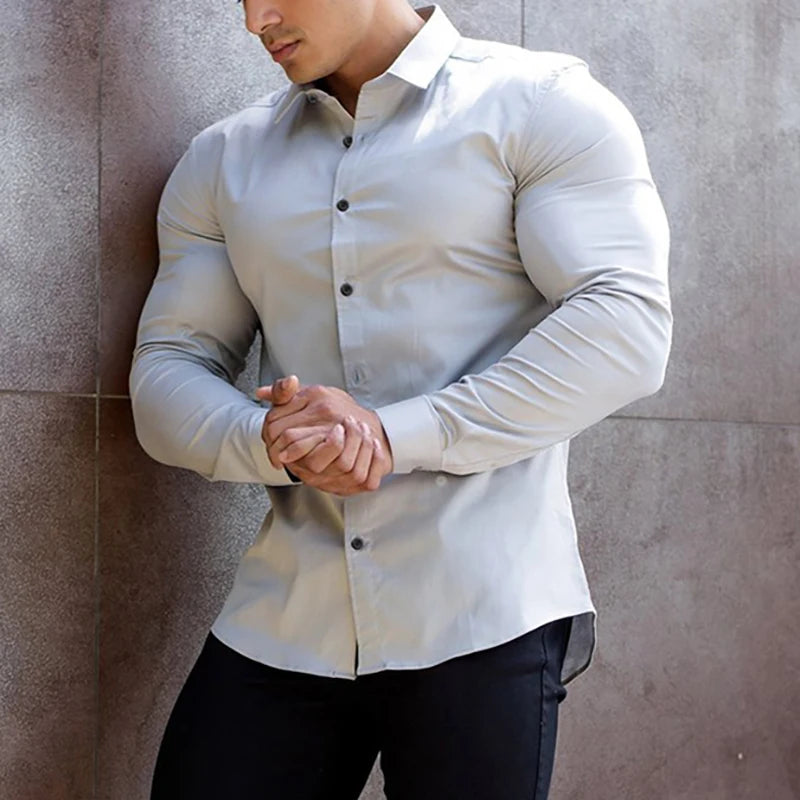 The S-Stretch Elite Long Sleeve Shirt - The S-Stretch Elite Long Sleeve Shirt Alex Shogun Men's Clothes