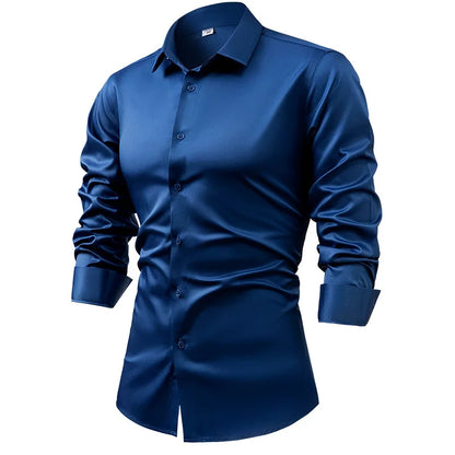 Royal Satin Shirt - Men's Satin Dress Shirt | Silk Feel Elegant | Alex Shogun Alex Shogun Men's Clothes