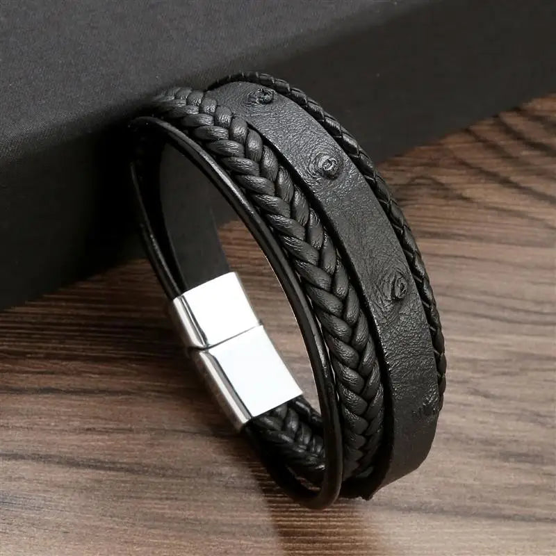 The Guardian Cross Bracelet — Tiger Eye Edition - Men's Leather Cross Bracelet | Tiger Eye Jewelry | Alex Shogun Alex Shogun Men's Clothes
