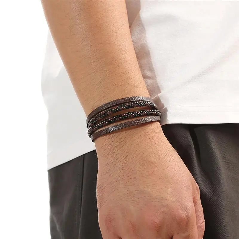 The Guardian Cross Bracelet — Tiger Eye Edition - Men's Leather Cross Bracelet | Tiger Eye Jewelry | Alex Shogun Alex Shogun Men's Clothes