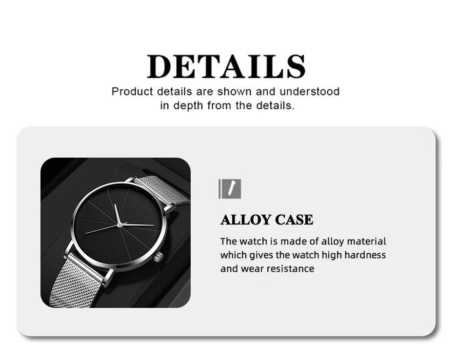 Minimalist Mesh: Quartz Watch -  #  accessories Sleek and Stylish Minimalist Watches for Men - Affordable High Quality 