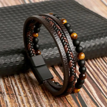 The Guardian Cross Bracelet — Tiger Eye Edition