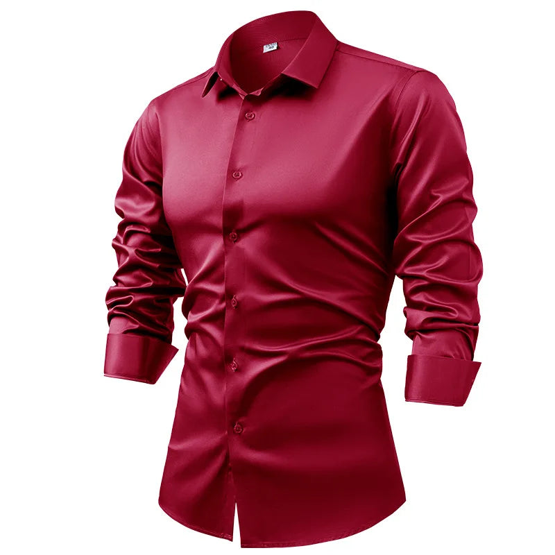 Royal Satin Shirt - Men's Satin Dress Shirt | Silk Feel Elegant | Alex Shogun Alex Shogun Men's Clothes