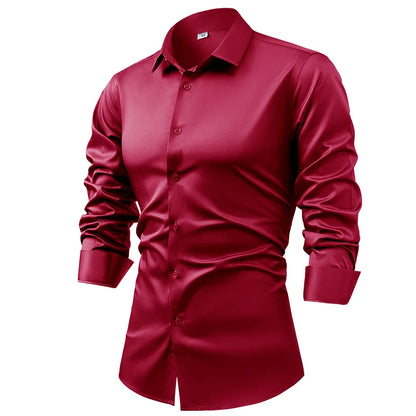 Royal Satin Shirt - Men's Satin Dress Shirt | Silk Feel Elegant | Alex Shogun Alex Shogun Men's Clothes