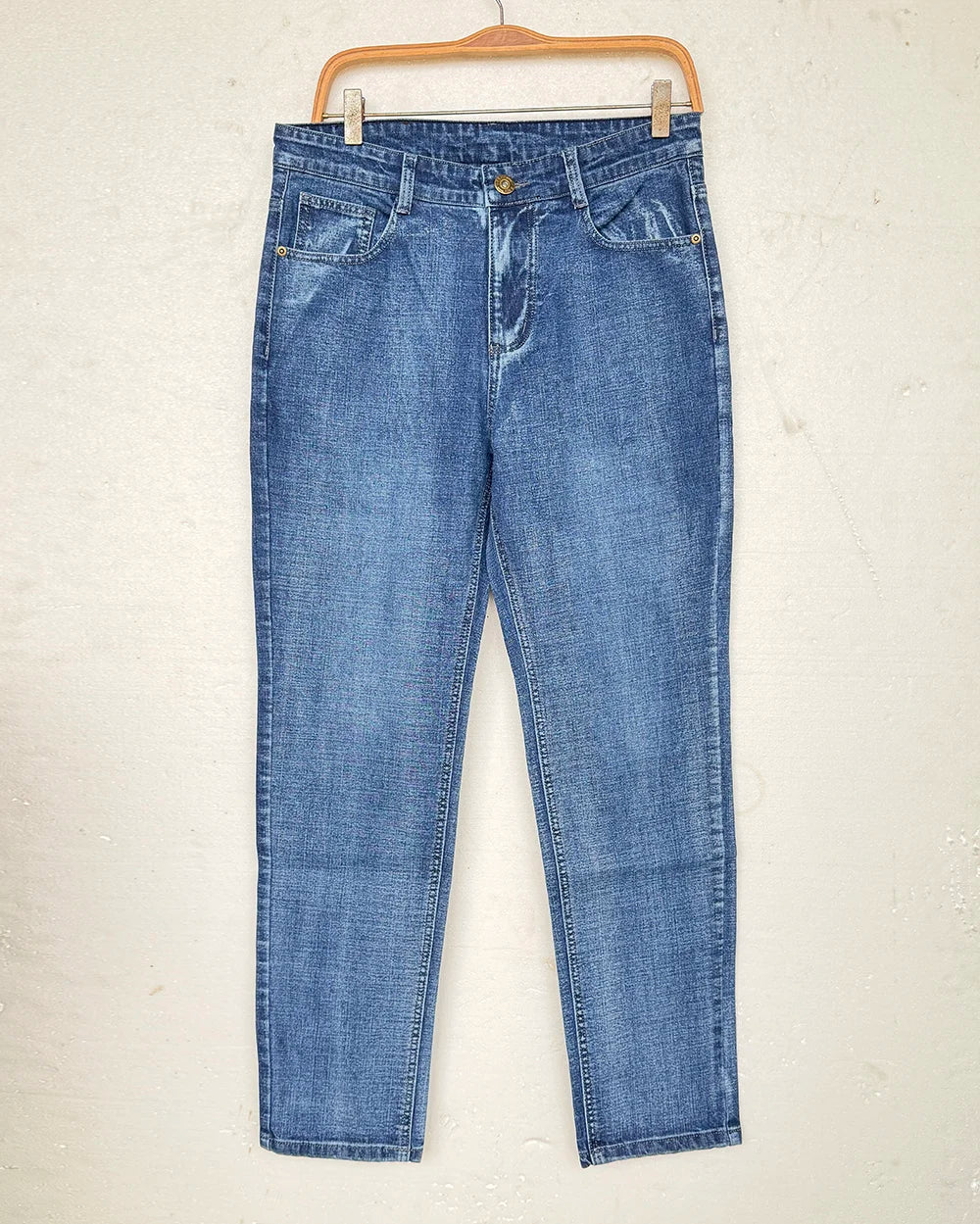 Casual Straight Jeans - Men's Light Wash Straight Leg Jeans | Stretch Denim | Alex Shogun Alex Shogun Men's Clothes
