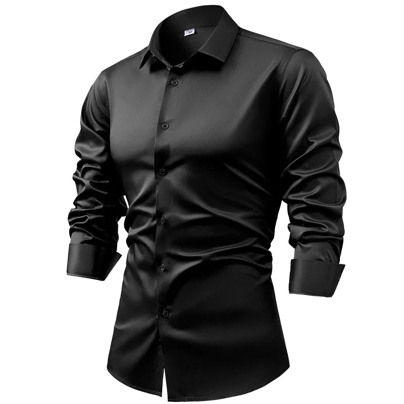 Royal Satin Shirt - Men's Satin Dress Shirt | Silk Feel Elegant | Alex Shogun Alex Shogun Men's Clothes