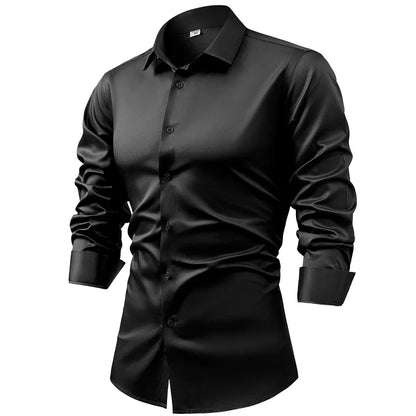 Royal Satin Shirt - Men's Satin Dress Shirt | Silk Feel Elegant | Alex Shogun Alex Shogun Men's Clothes