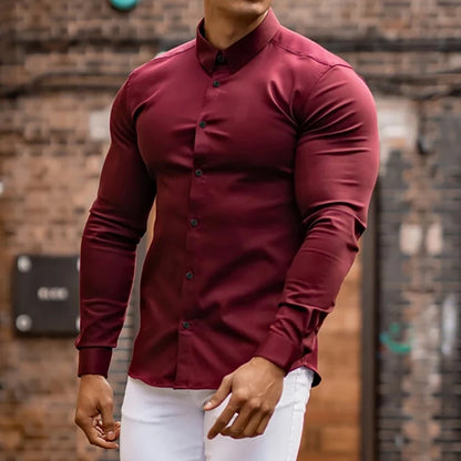 The S-Stretch Elite Long Sleeve Shirt - The S-Stretch Elite Long Sleeve Shirt Alex Shogun Men's Clothes