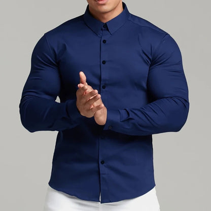 The S-Stretch Elite Long Sleeve Shirt - The S-Stretch Elite Long Sleeve Shirt Alex Shogun Men's Clothes