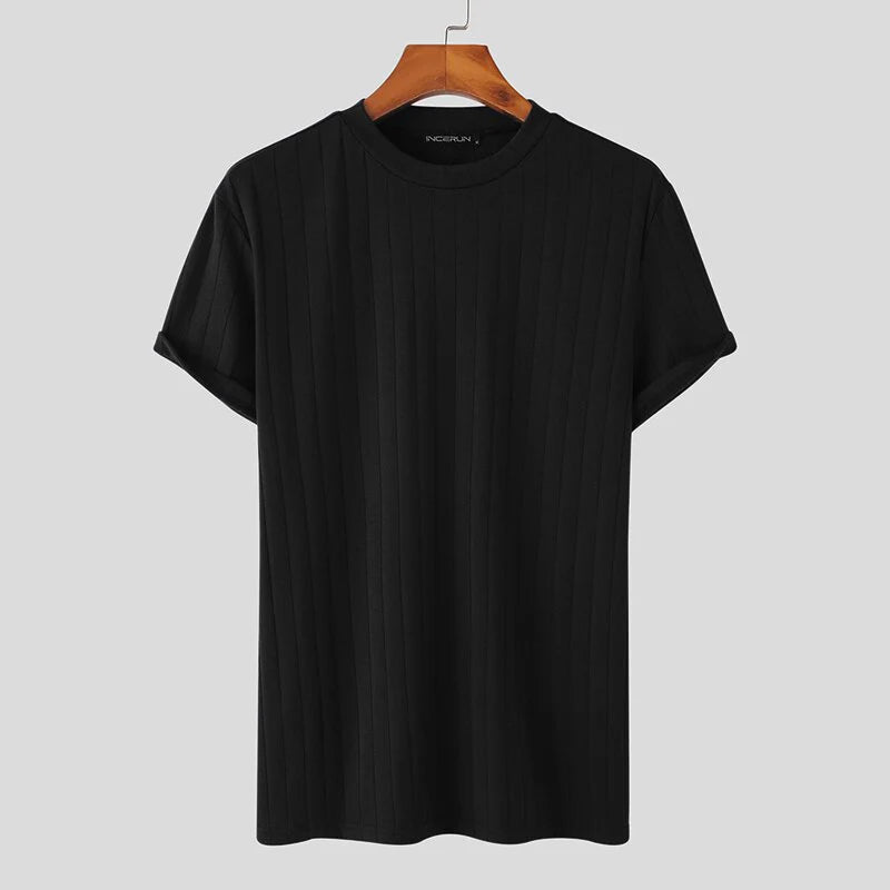 Vertical Stripe Tee - Alex Shogun Vertical Stripe T-Shirt | Relaxed Fit, Comfort Trend Look Alex Shogun Men's Clothes