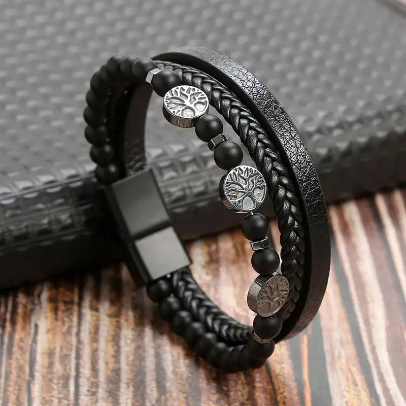 The Guardian Cross Bracelet — Tiger Eye Edition - Men's Leather Cross Bracelet | Tiger Eye Jewelry | Alex Shogun Alex Shogun Men's Clothes