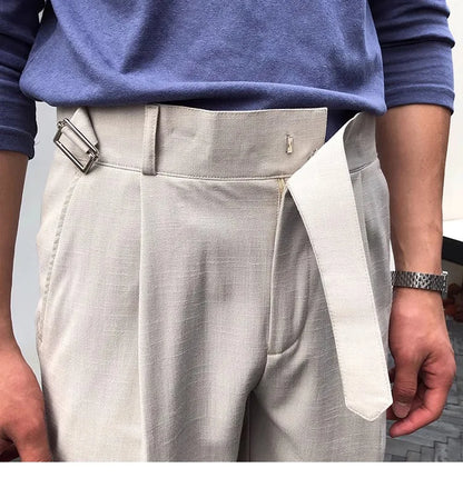The Alt-Belt Short - Men's Formal Pleated Shorts | Diagonal Buckle Summer | Alex Shogun Alex Shogun Men's Clothes