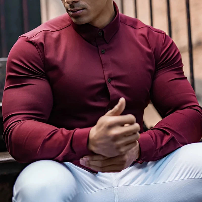 The S-Stretch Elite Long Sleeve Shirt - The S-Stretch Elite Long Sleeve Shirt Alex Shogun Men's Clothes