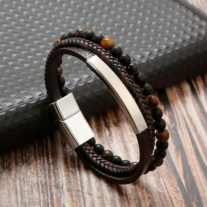 The Guardian Cross Bracelet — Tiger Eye Edition