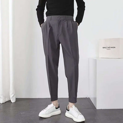 Seoul Tapered Pleat Pants - Best Seoul Tapered Pleat Pants - Korean Style Slim Fit Trousers Alex Shogun Men's Clothes