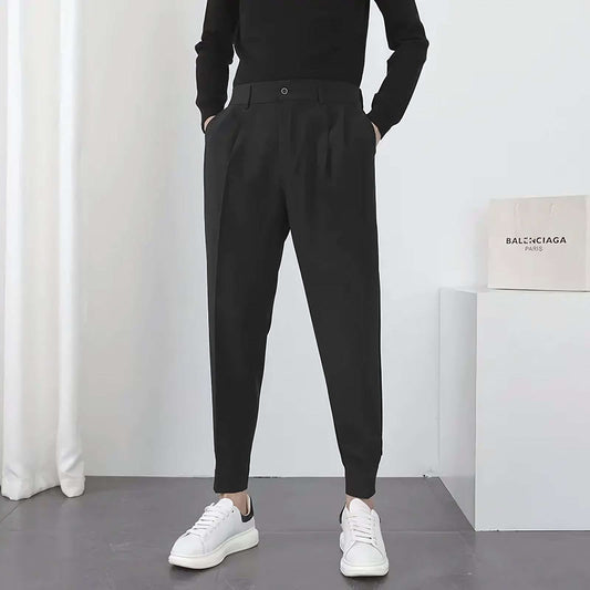 Seoul Tapered Pleat Pants - Best Seoul Tapered Pleat Pants - Korean Style Slim Fit Trousers Alex Shogun Men's Clothes