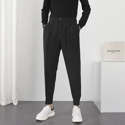 Seoul Tapered Pleat Pants - Best Seoul Tapered Pleat Pants - Korean Style Slim Fit Trousers Alex Shogun Men's Clothes