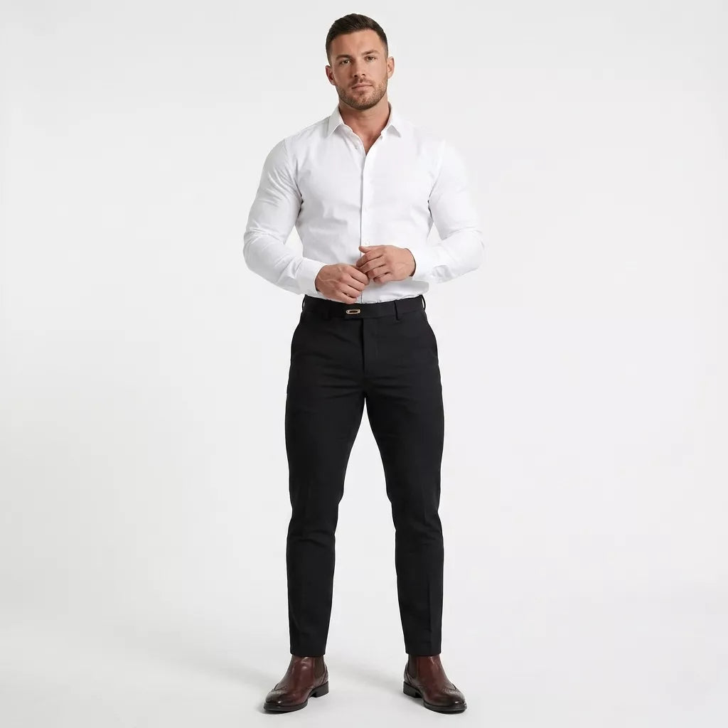 Sharp Modern Dress Trousers - Men's Tailored Dress Trousers | Beige, Black & Grey | Alex Shogun Alex Shogun Men's Clothes