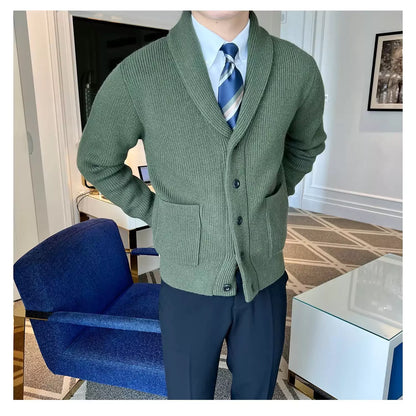 Shawl Collar Cardigan - Men's Shawl Collar Cardigan | Elegant Knitwear | Alex Shogun Alex Shogun Men's Clothes
