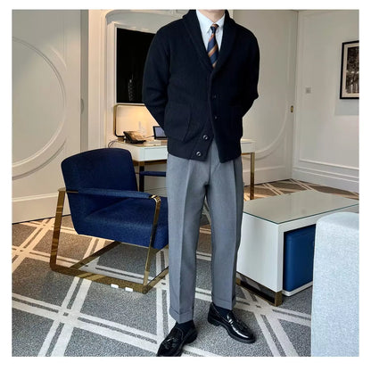 Shawl Collar Cardigan - Men's Shawl Collar Cardigan | Elegant Knitwear | Alex Shogun Alex Shogun Men's Clothes