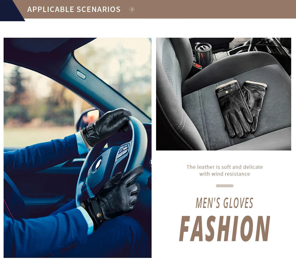 Premium Leather Gloves - Premium Leather Gloves for Men: Warm, Stylish, and Functional Alex Shogun Men's Clothes