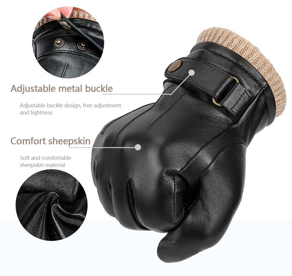 Premium Leather Gloves - Premium Leather Gloves for Men: Warm, Stylish, and Functional Alex Shogun Men's Clothes