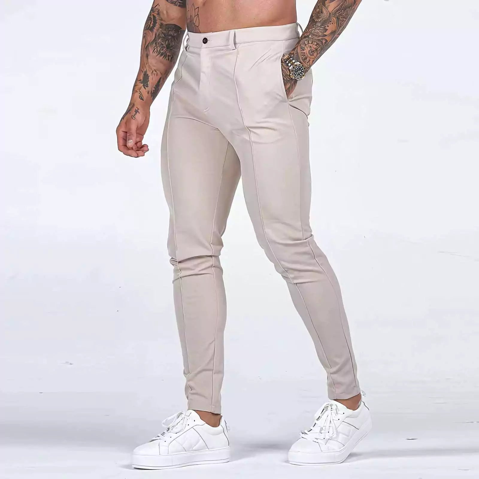 Skinny Business-Casual Pants AlexShogun - Skinny Business-Casual Pants AlexShogun Alex Shogun Men's Clothes