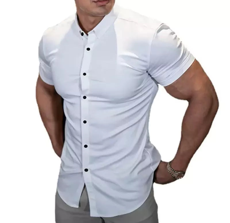 Slim Fit Short-Sleeve Shirt Alex Shogun - Men's Short Sleeve Dress Shirt | Classic Slim Fit | Alex Shogun Alex Shogun Men's Clothes