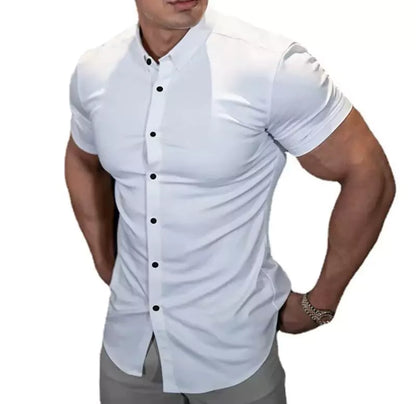 Slim Fit Short-Sleeve Shirt Alex Shogun - Men's Short Sleeve Dress Shirt | Classic Slim Fit | Alex Shogun Alex Shogun Men's Clothes