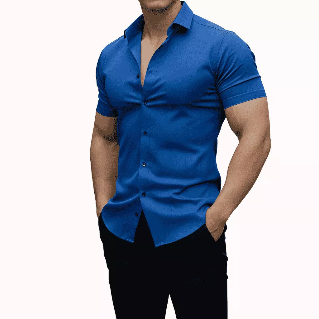 Slim Fit Short-Sleeve Shirt Alex Shogun - Men's Short Sleeve Dress Shirt | Classic Slim Fit | Alex Shogun Alex Shogun Men's Clothes
