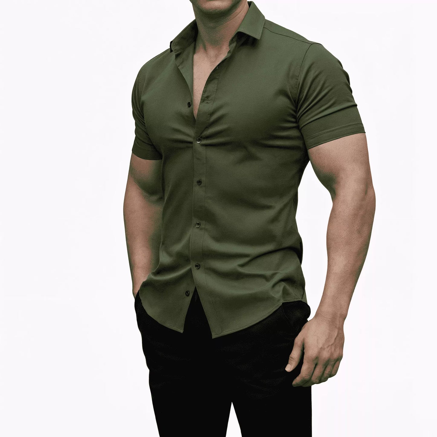 Slim Fit Short-Sleeve Shirt Alex Shogun - Men's Short Sleeve Dress Shirt | Classic Slim Fit | Alex Shogun Alex Shogun Men's Clothes