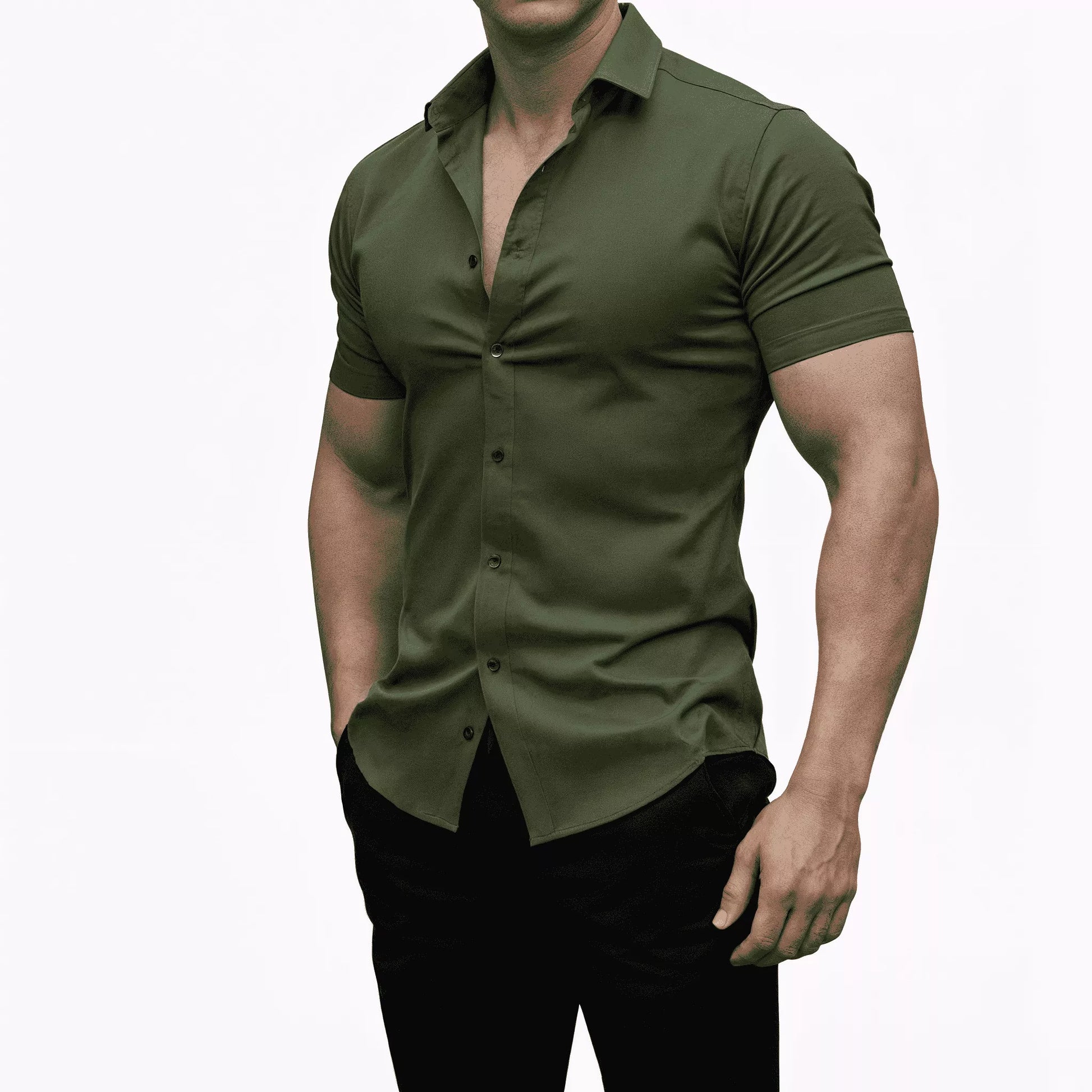 Slim Fit Short-Sleeve Shirt Alex Shogun - Men's Short Sleeve Dress Shirt | Classic Slim Fit | Alex Shogun Alex Shogun Men's Clothes
