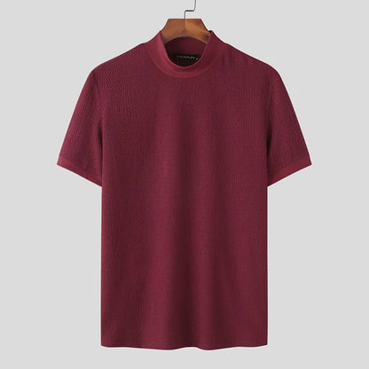 Sovereign Turtle Neck T-Shirt - Men's Knit T-Shirt | Classic Masculine Style | Alex Shogun Alex Shogun Men's Clothes