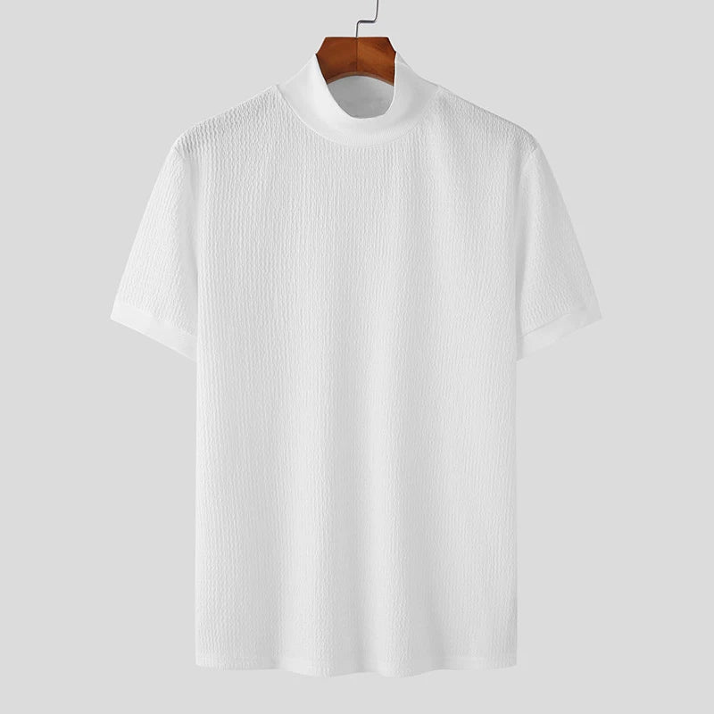 Sovereign Turtle Neck T-Shirt - Men's Knit T-Shirt | Classic Masculine Style | Alex Shogun Alex Shogun Men's Clothes