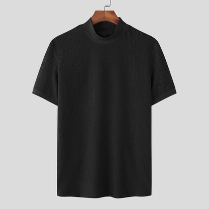 Sovereign Turtle Neck T-Shirt - Men's Knit T-Shirt | Classic Masculine Style | Alex Shogun Alex Shogun Men's Clothes