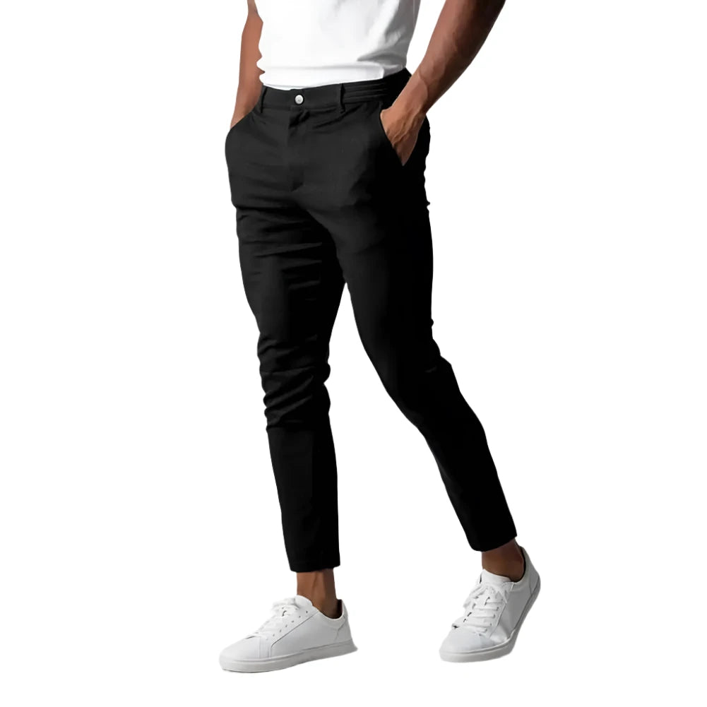 Stretch Tailored-Fit Trousers - Men's Slim Fit Stretch Trousers | Dress Pants | Alex Shogun Alex Shogun Men's Clothes