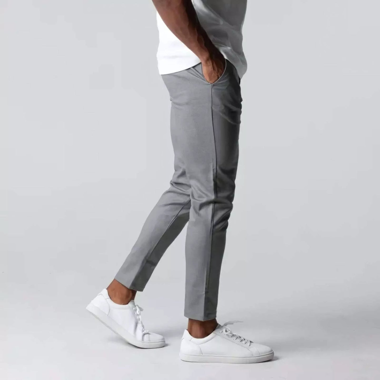 Stretch Tailored-Fit Trousers - Men's Slim Fit Stretch Trousers | Dress Pants | Alex Shogun Alex Shogun Men's Clothes