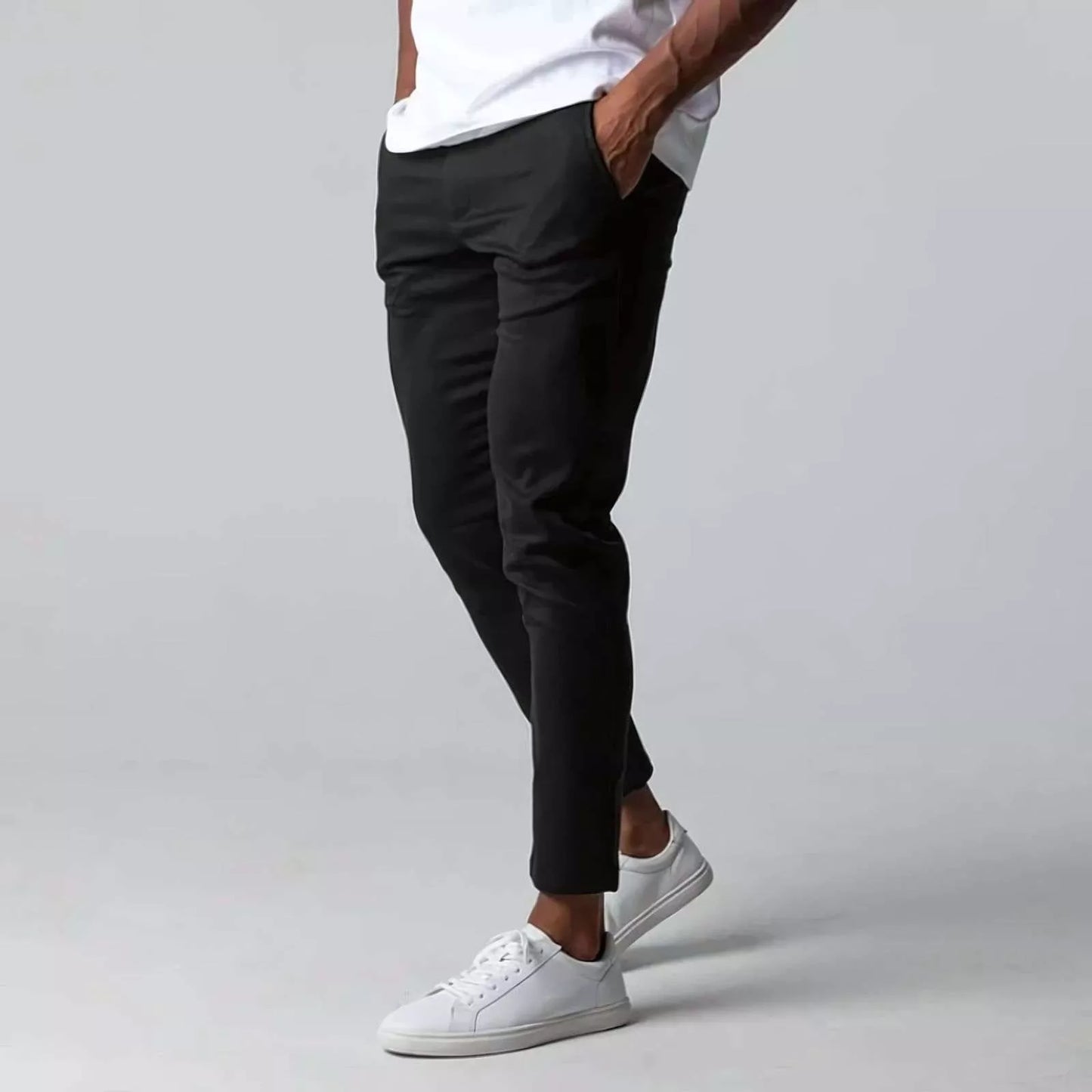 Stretch Tailored-Fit Trousers - Men's Slim Fit Stretch Trousers | Dress Pants | Alex Shogun Alex Shogun Men's Clothes