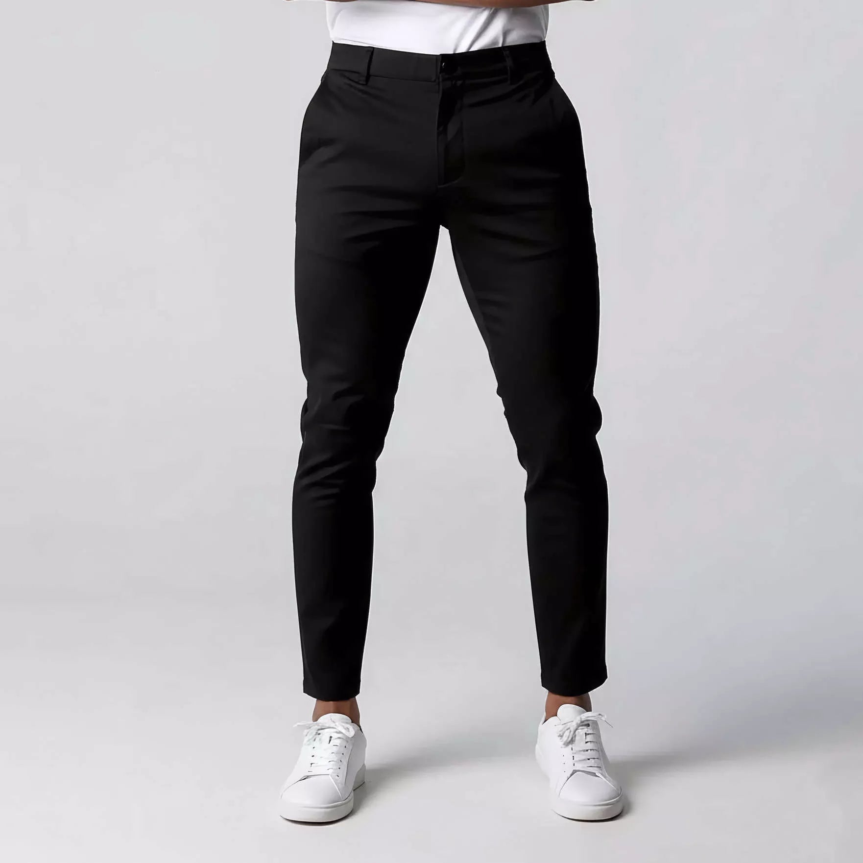 Stretch Tailored-Fit Trousers - Men's Slim Fit Stretch Trousers | Dress Pants | Alex Shogun Alex Shogun Men's Clothes