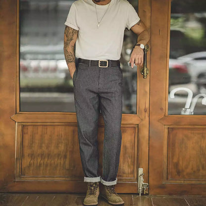 Alex Shogun Vintage Striped Jeans - Retro Grey Striped Jeans: Vintage-Inspired Style. Shop Niw Alex Shogun Men's Clothes